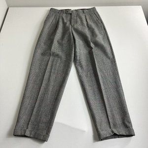 Tommy Hilfiger Pants‎ Plaid 100% Wool Golf Pants Mens Size 34x31 Black White